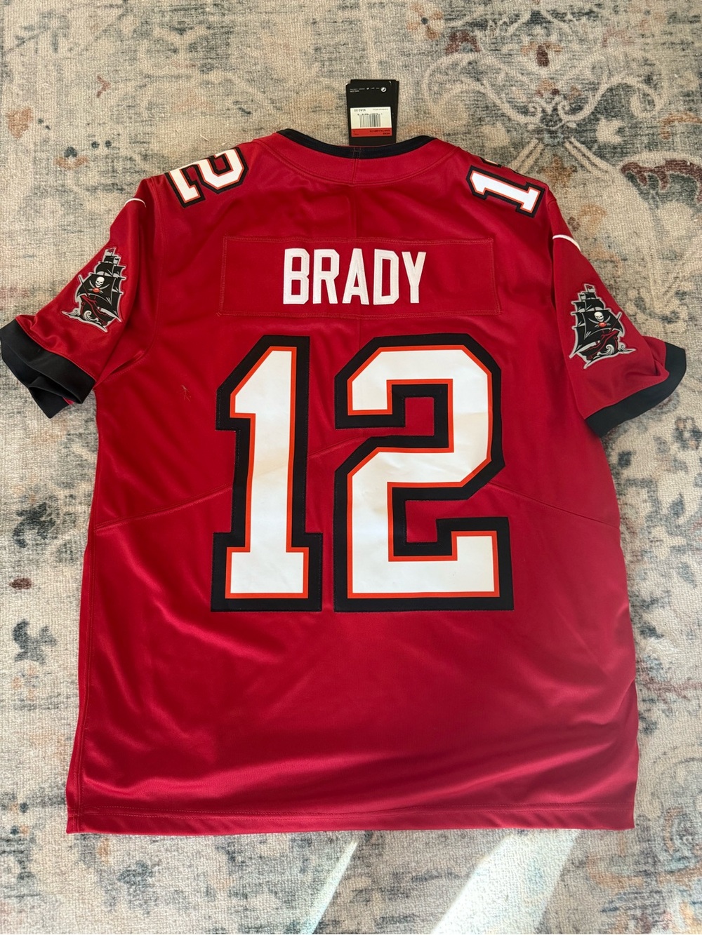 Nike Men's Official buccaneer Tom Brady #12 Red Football Jersey Super Bowl year